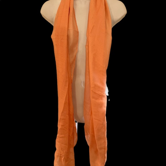 GORGEOUS ORANGE LONG COTTON SCARF BY THE FLAWSOME WOMAN. - Picture 1 of 3